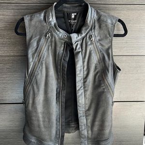 Charcoal vest ( coated denim)